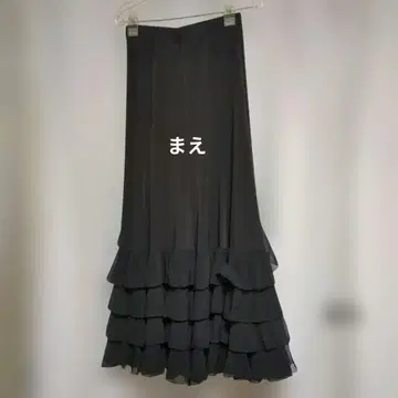 플라멩코 블랙 플레어 스커트 다층 프릴