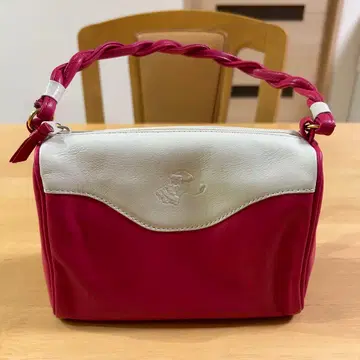 키타무라 가죽 개 엠보 핑크 백