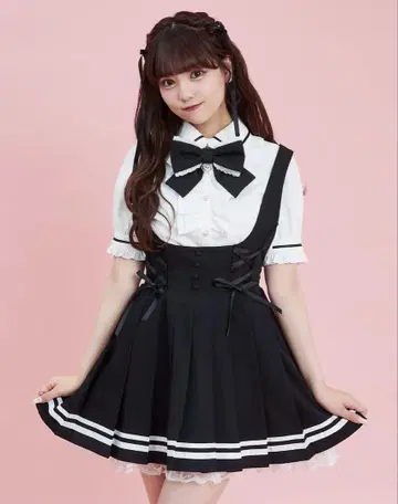레이스업 플리츠 쟝 드레스