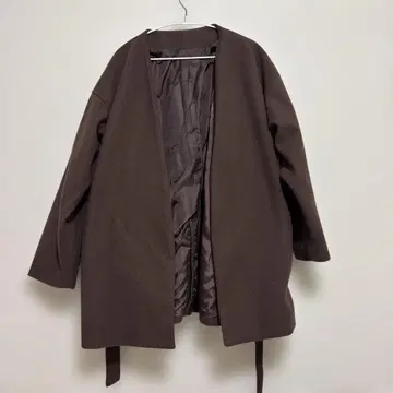 미들 롱 노카라 코트