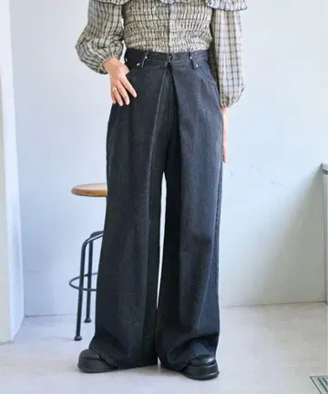 카스타네 데님 턱 와이드 팬츠 사이즈 0