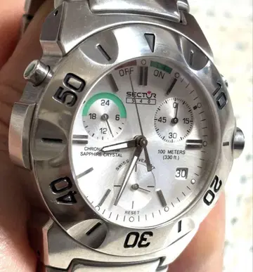 가격 인하 컨디션 최상 작동 중 섹터 540 크로노그래프 알람 박스 있음