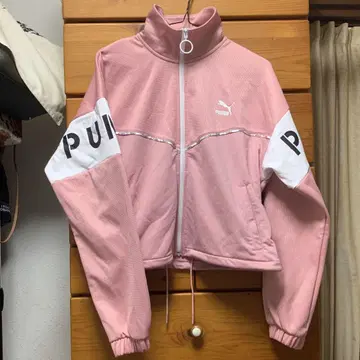 PUMA 핑크 크롭 자켓 저리 L 사이즈