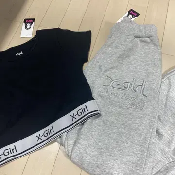 X-Girl 블랙 반팔 티셔츠 M