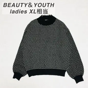 [ 새상품급 ] 뷰티 앤 유스 캐시미어 혼방 니트 상의 블랙 레트로