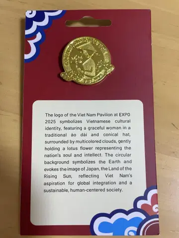 새상품 오사카 간사이 박람회 베트남 파빌리온 핀 배지 파빌리온