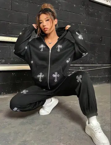 십자가 반짝반짝 후드티 & 스웨트 팬츠