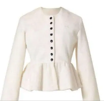 bibiy 'B' CAMEL PEPURAMU CARDIGAN 화이트