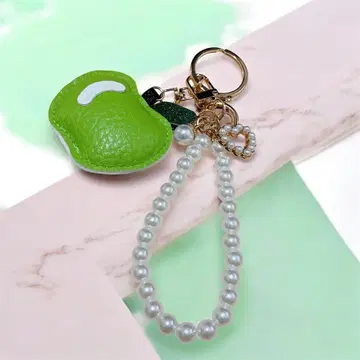 청사과 미세스 그린애플 JAMS 주렁주렁 키링 펄 가죽