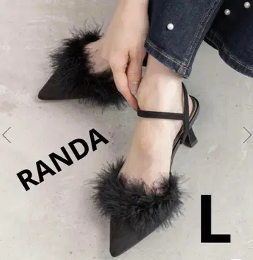 RANDA 란다 퍼 디자인 스트랩 펌프스 블랙 L 사이즈