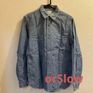 오어슬로우 orSlow 샴브레이 셔츠 밴드 포함 더블 옷깃