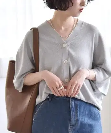 SHIPS for women 시어 라메 돌먼 리브 니트 가디건