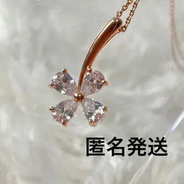 priva 프라이바 네잎 클로버 목걸이 핑크 골드 선물