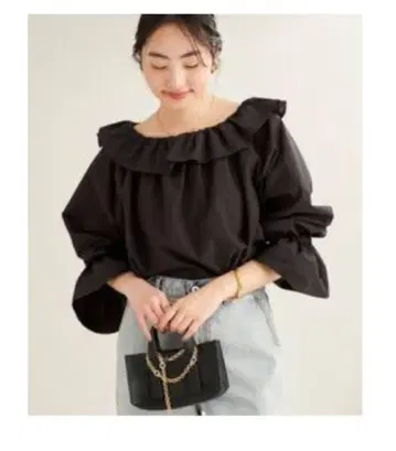 Plage Poplin Smock 블라우스 블랙