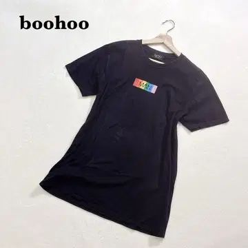 부후 boohoo 컬러풀 로고 T셔츠 반팔 L 블랙