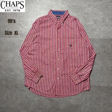 90s CHAPS 스트라이프 셔츠 L/XL 빅 실루엣