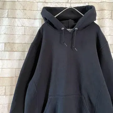 러셀 후드티 풀오버 무지 자수 속기모 블랙 M