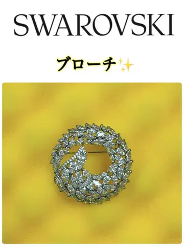 SWAROVSKI 브로치 원형 잎 모티브