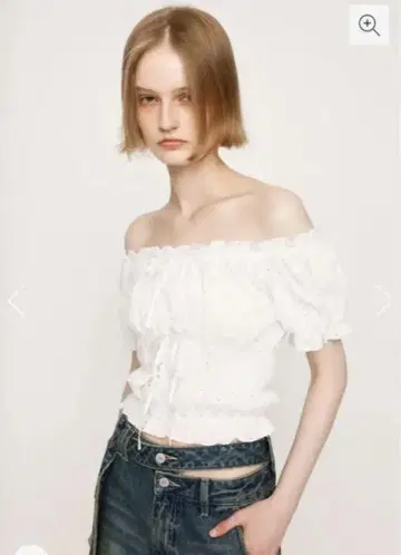 COTTON LACE PUFF SLEEVE TOPS