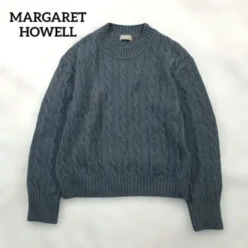 새상품급 마가렛호웰 케이블 니트 울 100% 크루넥 M