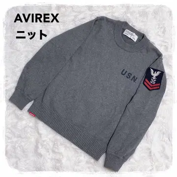 미사용급 AVIREX 아비렉스 네이벌 크루넥 니트