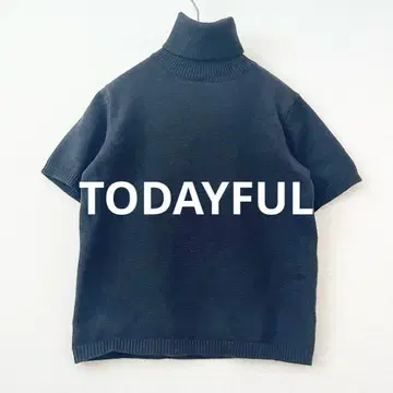 투데이풀 todayful 터틀넥 니트 반팔 블랙