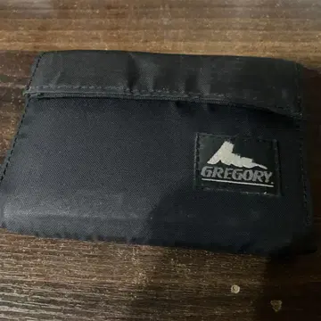 GREGORY 블랙 3단 폴더형 지갑 구형 로고