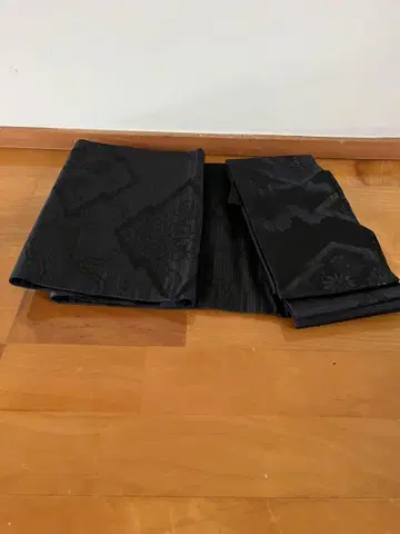 블랙 꽃무늬 오비 기모노용