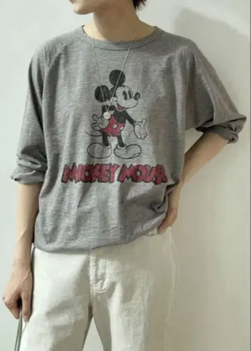 프레임워크 미키마우스 빈티지 래글런 T 긴팔 앞뒤