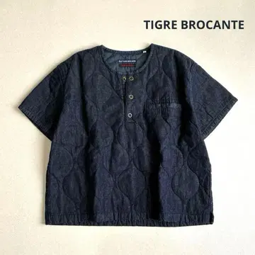 새상품급 TIGRE BROCANTE 데님 퀼팅 풀오버 충전솜