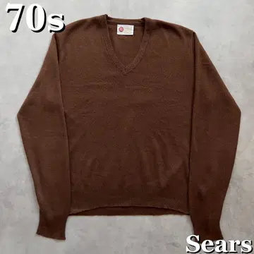 70s Sears 무지 니트 스웨터 빈티지 KINGS ROAD