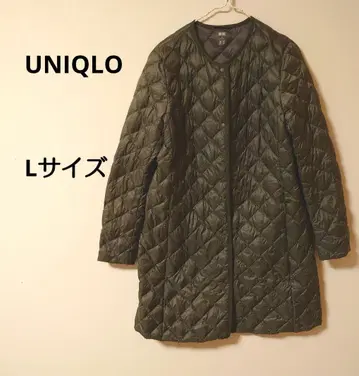 UNIQLO 올리브 그린 퀼팅 다운 자켓 롱