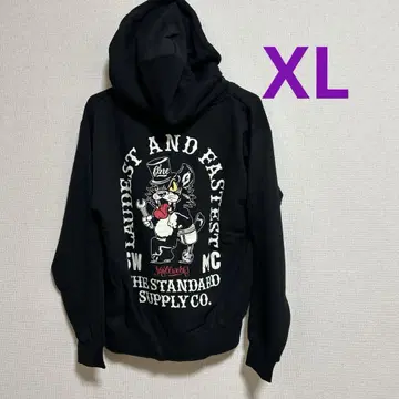 새상품 XL 스컬웍스 후드티 지퍼 블랙