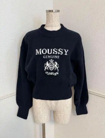 MOUSSY 마우지 JACQUARD MOUSSY 니트 네이비 FREE