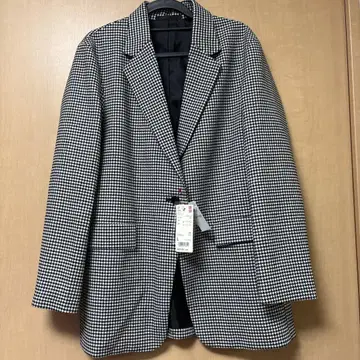 새상품 미사용 UNIQLO 테일러드 자켓 하운드투스 체크 패턴