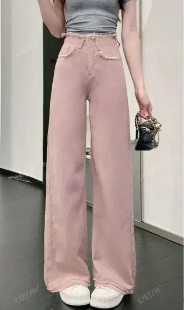 핑크 데님 팬츠