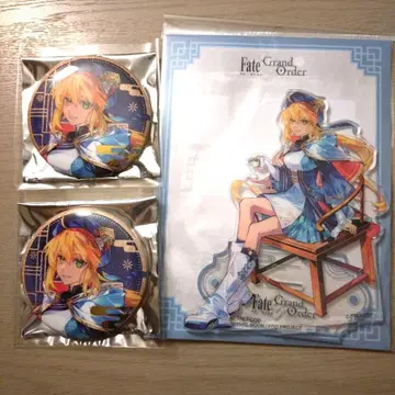 Fate FGO 아서왕 캐스터 캐스트리아 캔뱃지 아크릴 스탠드