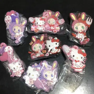 메조 피아노 x 헬로키티 캡슐 러버 마스코트 7종 세미 컴플리트