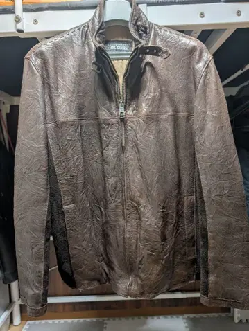 PALZILERI 브라운 가죽 스포츠 자켓