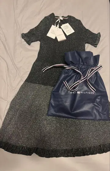 TOMMY HILFIGER 블랙 라메 원피스 택 포함 미사용 새상품