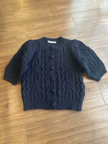 ZARA 케이블 니트 가디건 반팔