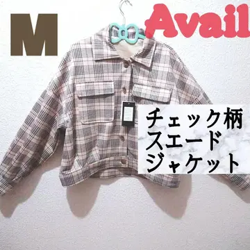 새상품 Avail 체크 스웨이드 자켓 M GU GRL