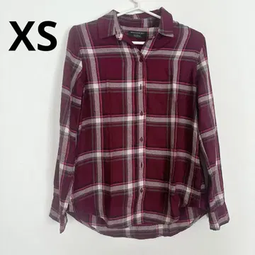 BANANA REPUBLIC 긴팔 셔츠 XS 빨간색 계열 체크 가을 겨울