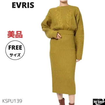 EVRIS 에브리스 롱 원피스 케이블 니트 백 오픈