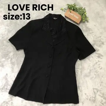 [ LOVE RICH ] 블랙 숏 슬리브 셔츠 레이스 옷깃 ( 13 )
