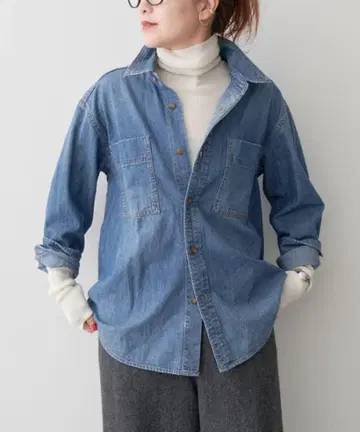 Spick & Span [ 추가 ] 라이트 온스 데님 셔츠