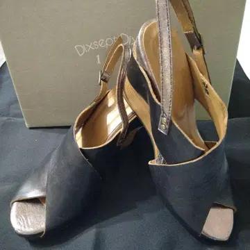 Dixsept Dixsept 1717 블랙 가죽 샌들 23.5cm