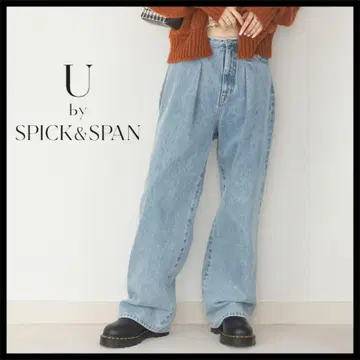 U by SPICK&SPAN ADELE 턱 배기 데님 블루 [ 189