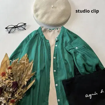 b1457* 스튜디오 클립 선밸리 콜라보 코튼 셔츠 원피스