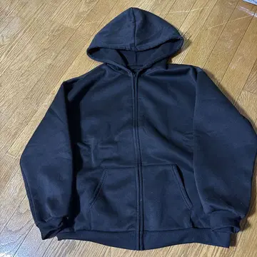 지퍼 후드티 블랙 무지